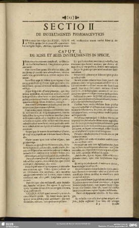 Sectio II. De Instrumentis Pharmaceuticis