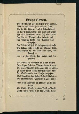 19-31, Kriegs-Advent - Pfingstgedanken