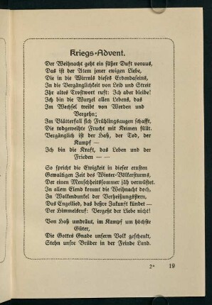 19-31, Kriegs-Advent - Pfingstgedanken