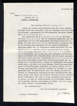 Schreiben Rauther an Ernst L. Kielmeyer