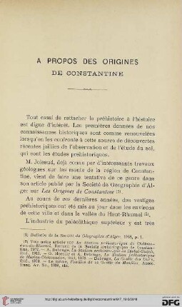 Sér. 5: A propos des origines de Constantine