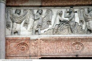 Portale della Vergine (Nordportal), Architrav mit Szenen aus dem Leben von Johannes dem Täufer, Taufe Christi