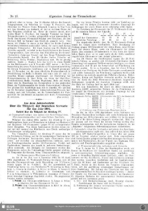 Aus dem Jahresbericht über die Tätigkeit der Deutschen Seewarte für das Jahr 1905