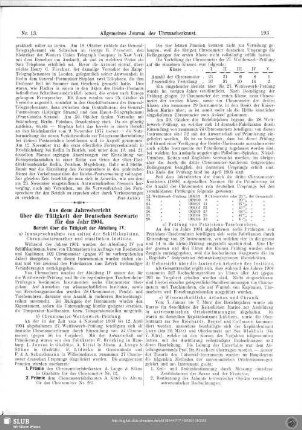 Aus dem Jahresbericht über die Tätigkeit der Deutschen Seewarte für das Jahr 1905