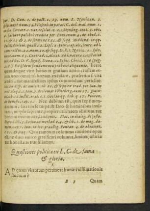 Quaestiones politicae ex L. C. de fama et gloria.