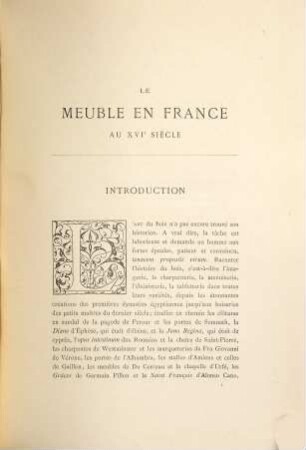 Le meuble en France au XVIe siècle : ouvrage orné de cent vingt dessins