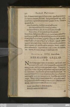 Epistola XCII. Bruxellam. Hermanno Grelio S. D.