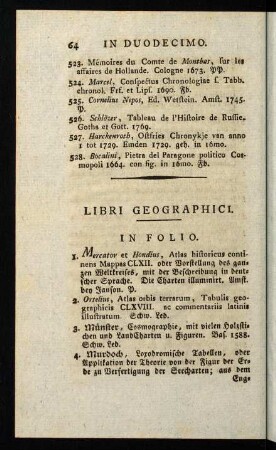 64-85, Libri Geographici