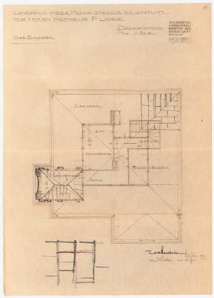 Landhaus Lange, Berlin-Lankwitz: Grundriss Dachgeschoss 1:50