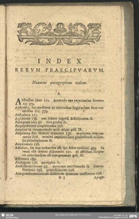 Index Rerum Praecipuarum