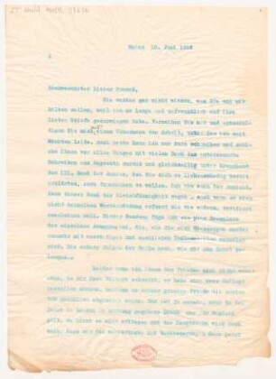 Brief an Karl Klindworth : 15.06.1912