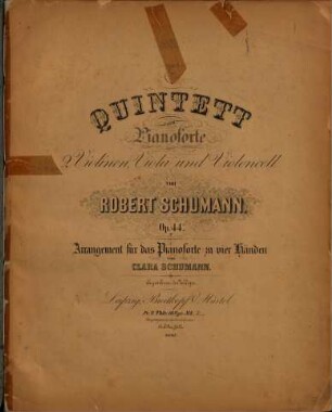 Quintett für Pianoforte, zwei Violinen, Viola und Violoncell : op. 44