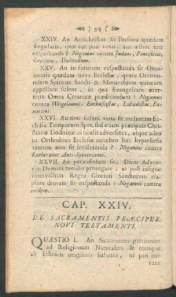 Cap. XXIV. De Sacramentis Praecipue Novi Testamenti.
