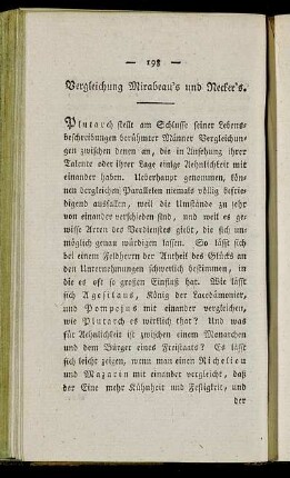 Vergleichung Mirabeau´s und Necker´s.
