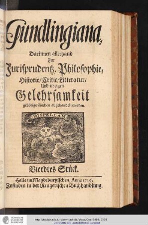 Gundlingiana Vierdtes Stück