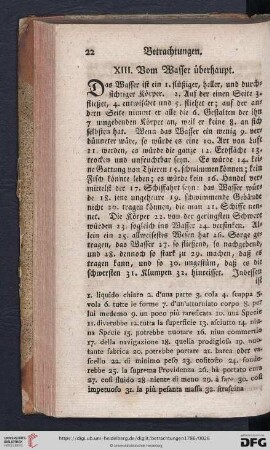 XIII. Vom Wasser überhaupt