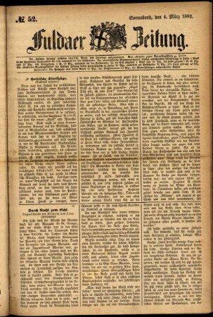 Ausgabe vom Samstag, den 04. März 1882.