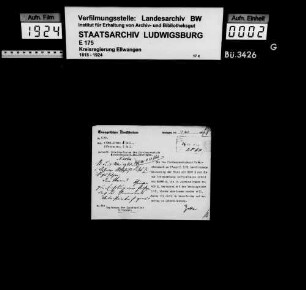 Schuldenwesen der Kirchengemeinde Untersteinbach