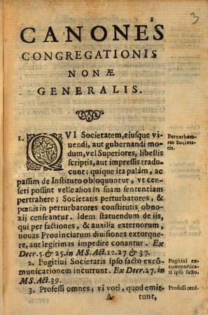 Canones Nonae Congregationis generalis