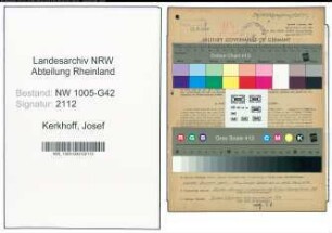 Entnazifizierung Josef Kerkhoff , geb. 12.07.1892 (Friseur)