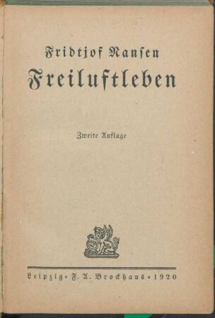 Freiluftleben