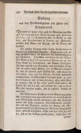 Auszug aus den Denkwürdigkeiten des Herrn von Feuquieres