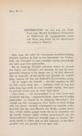 Bijl. No. 6. Beschrijving van den weg van Paré-Paré naar Masépé ...