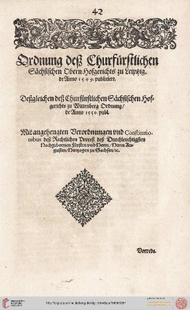 Leipzig Oberhofgericht 1549