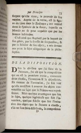De La Disposition.