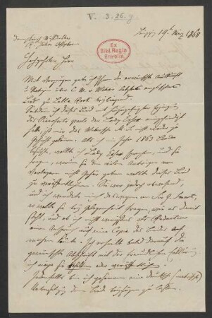 Brief an Friedrich Wilhelm Jähns : 19.03.1868