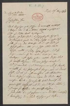 Brief an Friedrich Wilhelm Jähns : 19.03.1868
