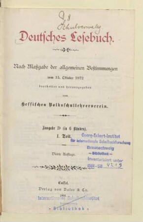 Teil 1, [Schülerband]: [Teil 1, [Schülerband]]