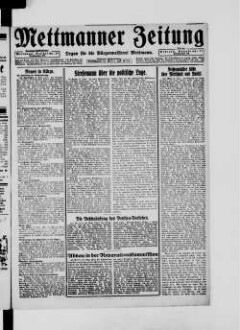 Mettmanner Zeitung. 1919-1940