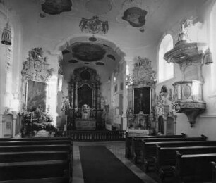 Dischingen-Trugenhofen. Sankt Georg (1781). Inneres zum Altar