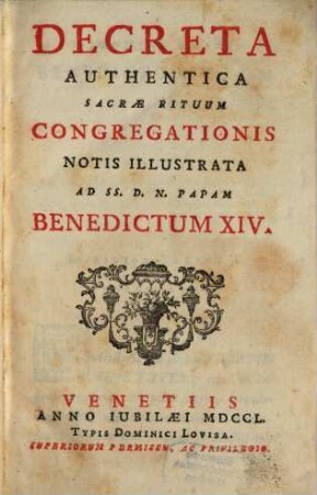 Decreta authentica sacrae rituum Congregationes