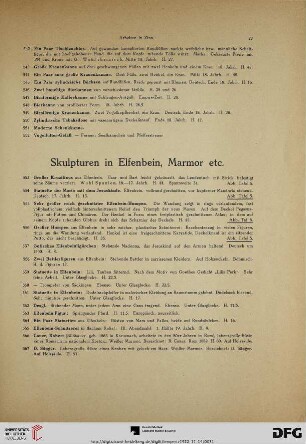 Skulpturen in Elfenbein, Marmor etc. (Nr. 553-579)