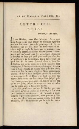 321-340, Lettre CLII. du Roi.-Lettre CLXII. du Roi.