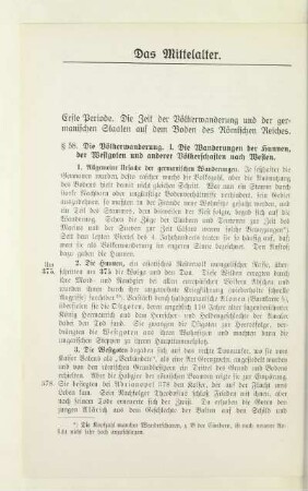 Erste Periode. Die Zeit der Völkerwanderung und der germanischen Staaten auf dem Boden des Römischen Reiches