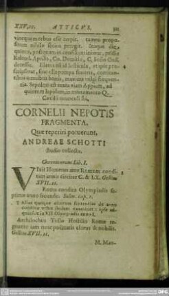 Cornelii Nepotis fragmenta, Quae reperiri potuerunt, Andreae Schotti studio collecta