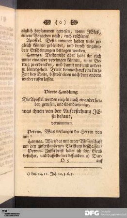 Vierte Handlung. Die Apostel werden einzeln nach einander herbey gerufen...