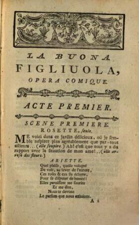 La Buona Figliuola : Opera Comique En Trois Actes,