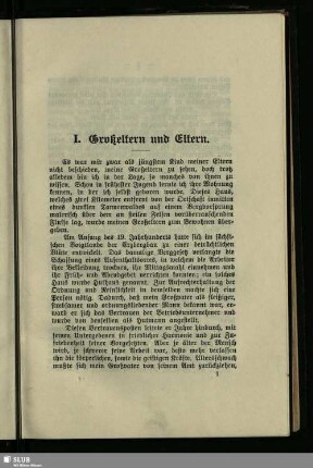 I. Großeltern und Eltern