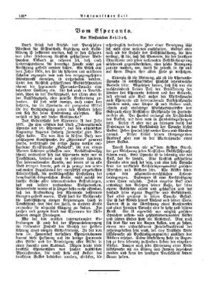 Vom Esperanto : [Nichtamtlicher Teil]