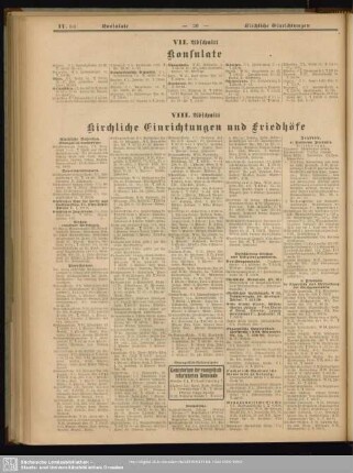 VIII. Abschnitt. Kirchliche Einrichtungen und Friedhöfe