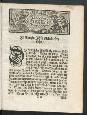 In Christo JEsu Geliebtester Leser