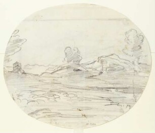 Bayerische Landschaft mit Birken, Vorstudie