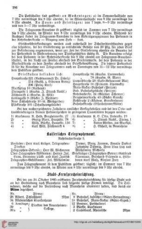 Kaiserl. Postamt, Telegraphenamt und Stadt=Fernsprecheinrichtung