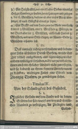 Titulus IV. Von der Schuldigkeit des Gesindes