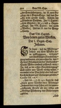 Das VIII. Capitel. Von denen guten Werken