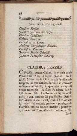 Claudius Frassen. - Joannes Franciscus Billecoq.